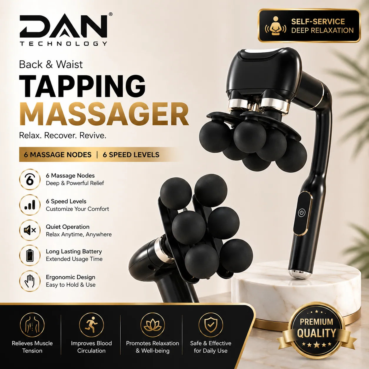 DAN TECHNOLOGY Foldable Deep Tissue Massager