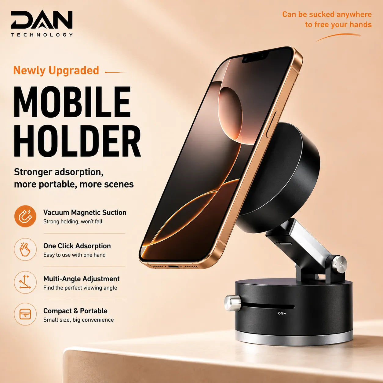 DAN TECHNOLOGY Magnetic Vacuum Phone Holder