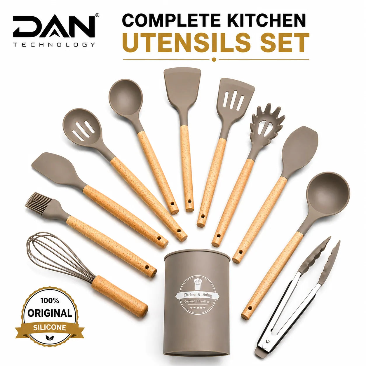 DAN TECHNOLOGY 12-Piece Silicone Kitchen Utensil Set