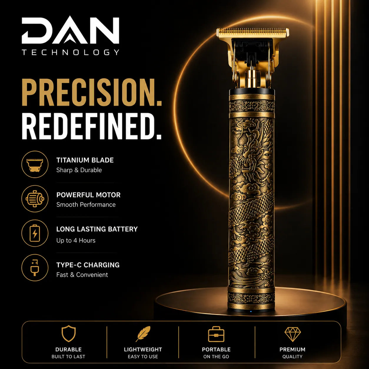 DAN TECHNOLOGY Metal Body Professional Hair Clipper