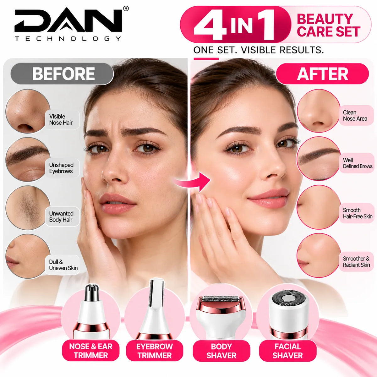 DAN TECHNOLOGY Premium USB Rechargeable Electric Shaver