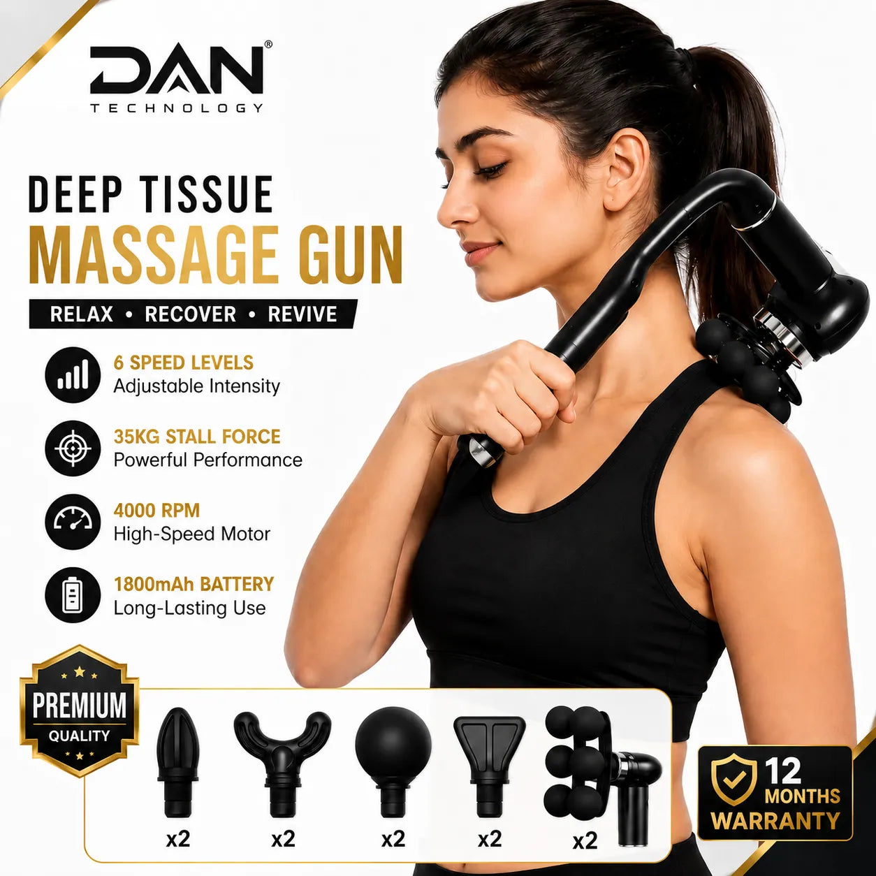 DAN TECHNOLOGY Foldable Deep Tissue Massager
