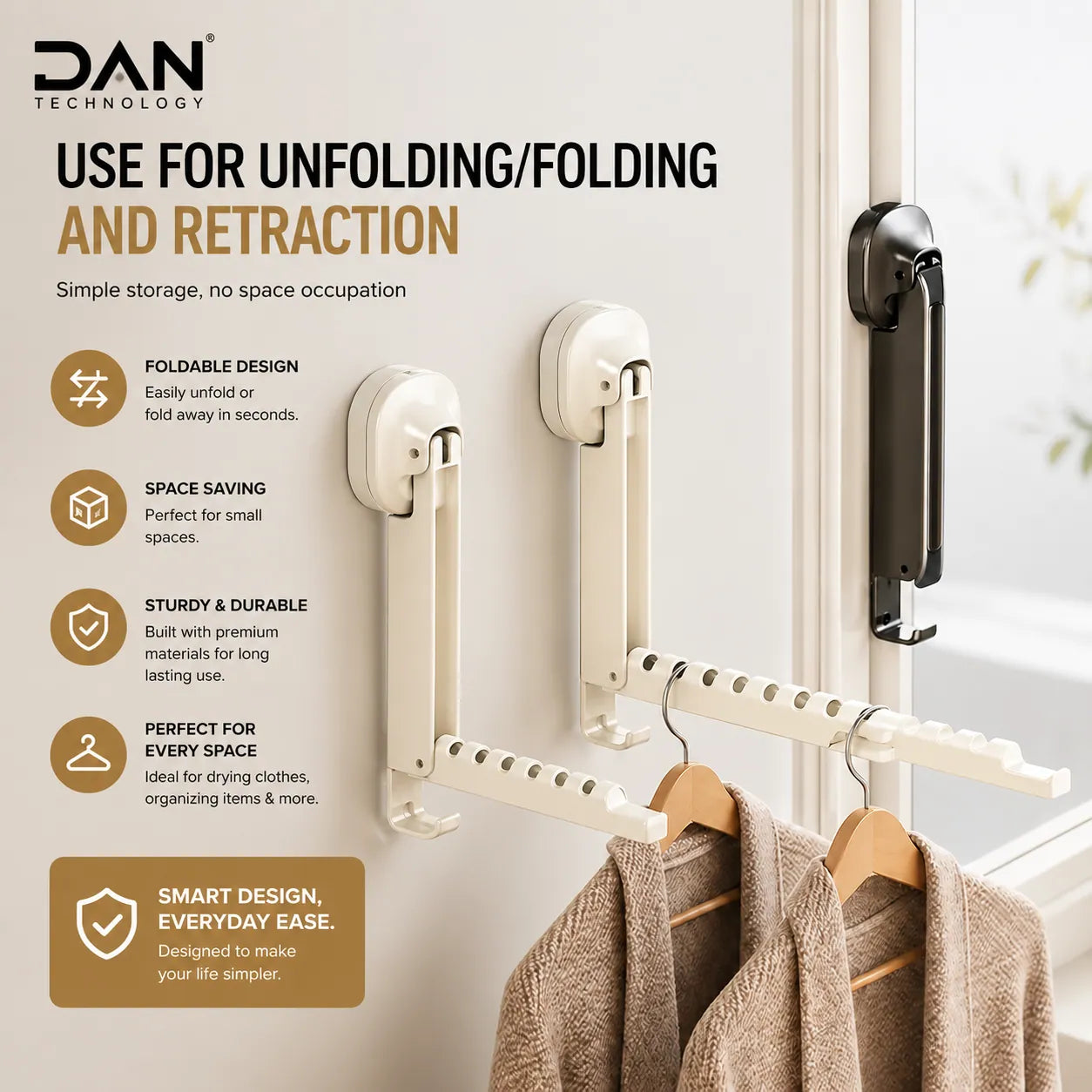 DAN TECHNOLOGY Foldable Clothes Hanger Rack