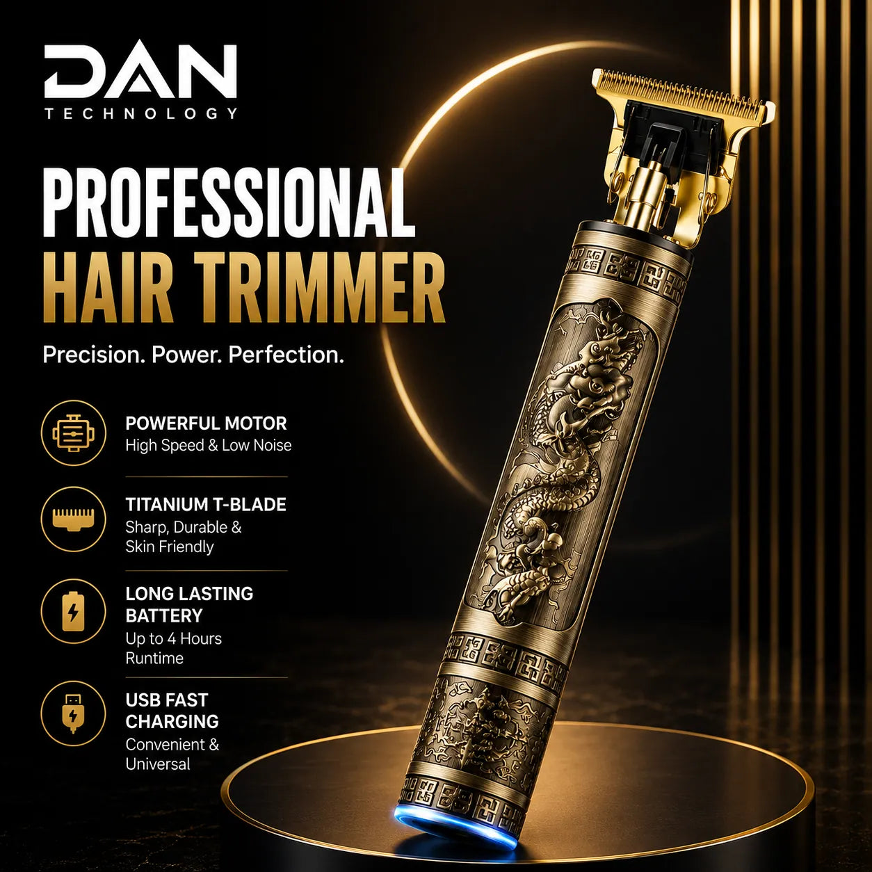 DAN TECHNOLOGY Metal Body Professional Hair Clipper