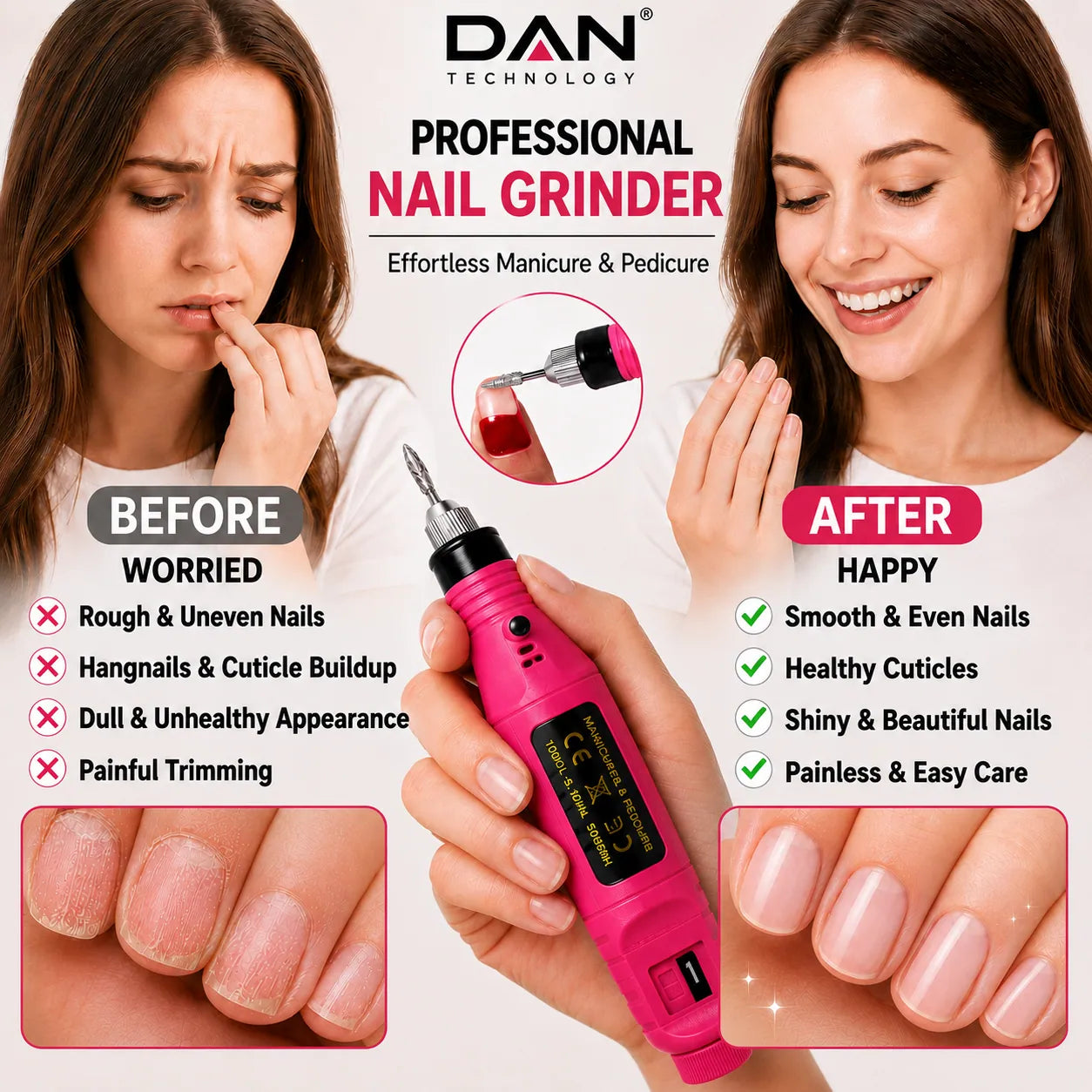 DAN TECHNOLOGY Professional Manicure & Pedicure Nail Drill