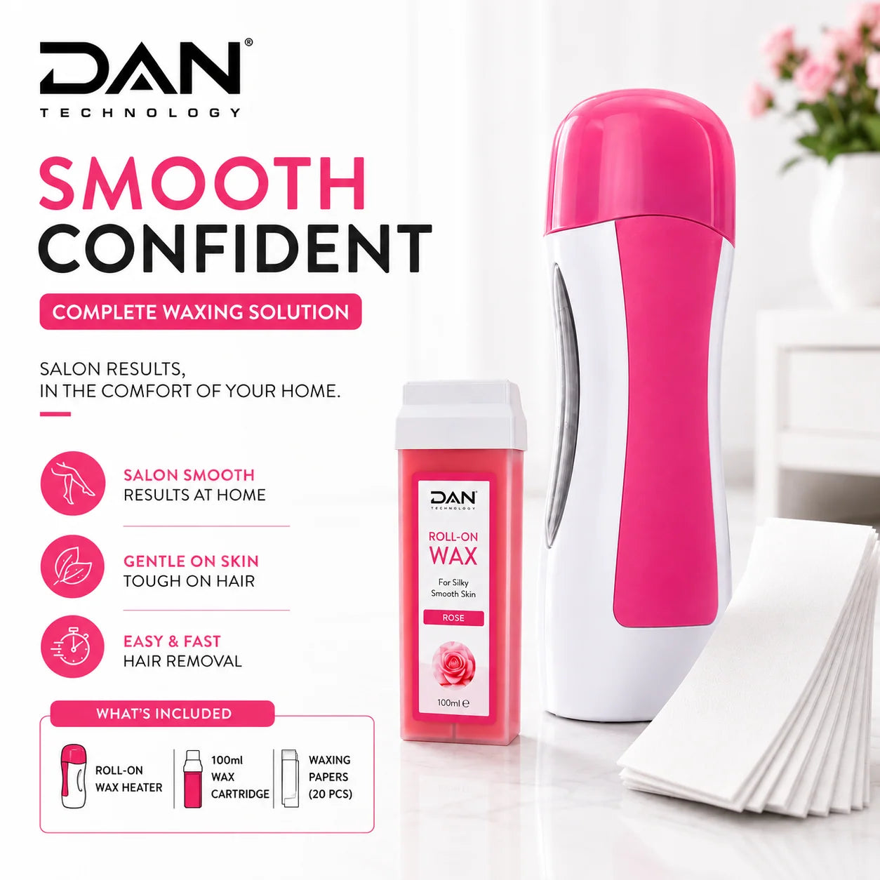 DAN TECHNOLOGY 3-in-1 Roll-On Wax Heater Kit