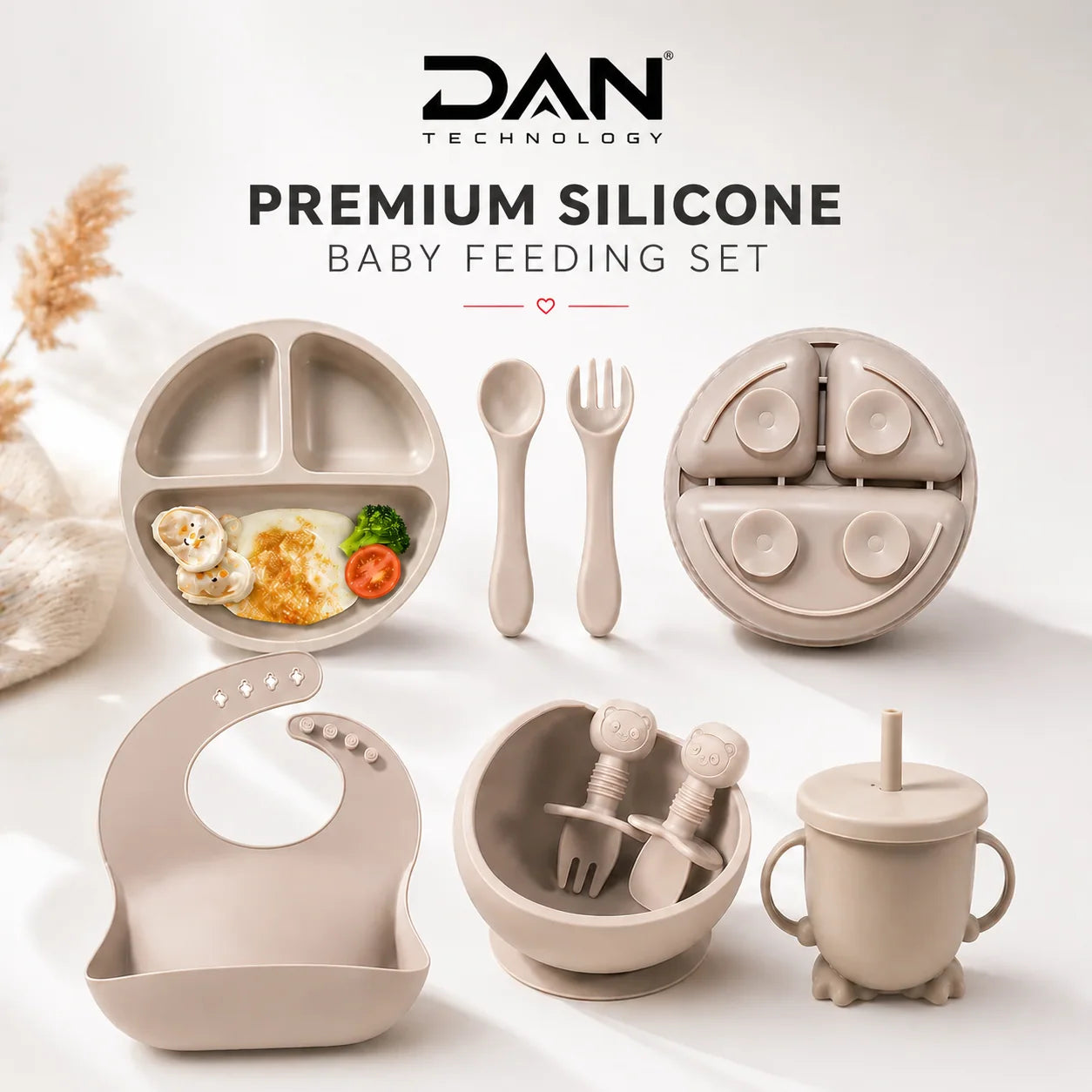 DAN TECHNOLOGY Premium 10PCS Silicone Baby Feeding Set