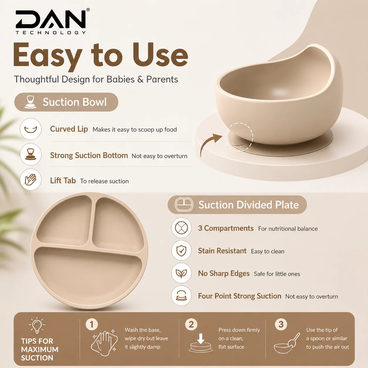 DAN TECHNOLOGY Premium 10PCS Silicone Baby Feeding Set