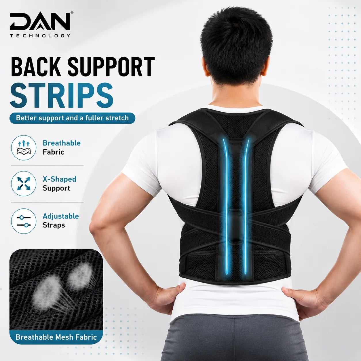 DAN TECHNOLOGY Adjustable Back & Posture Support Belt