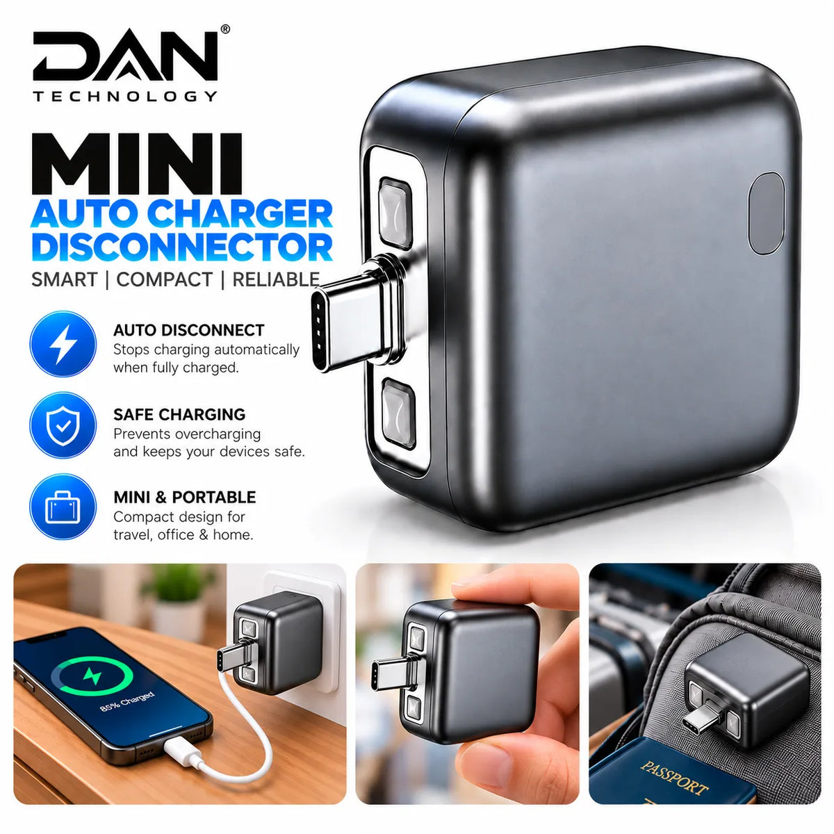 DAN TECHNOLOGY SmartCharge Mini – Auto Disconnect Charger