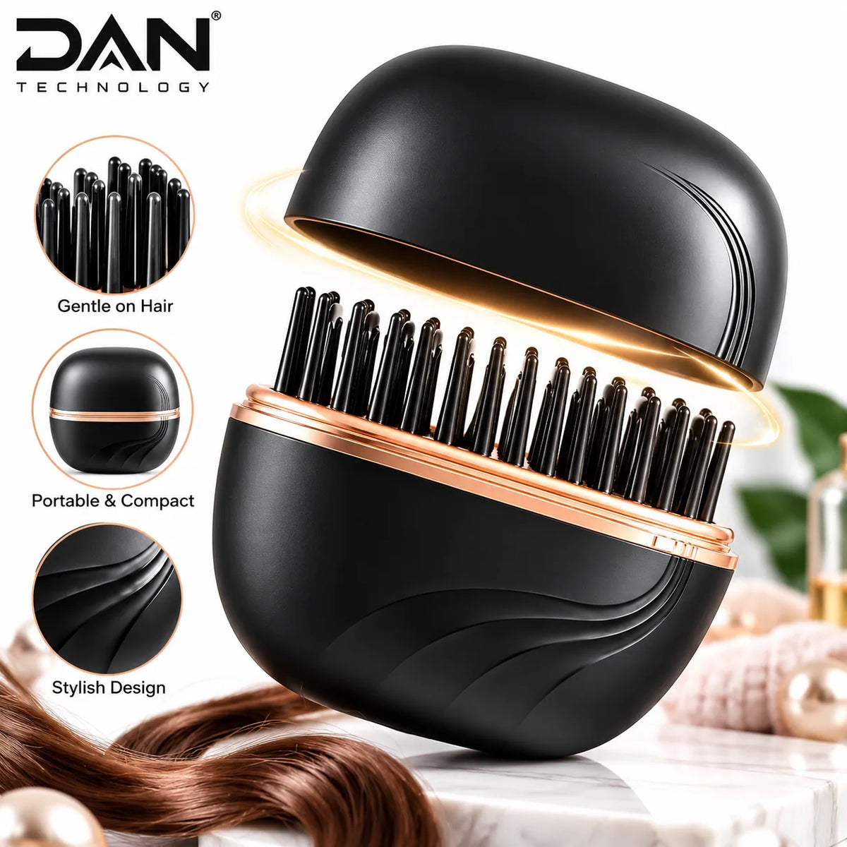 DAN TECHNOLOGY Premium Heated Hair Styling Brush