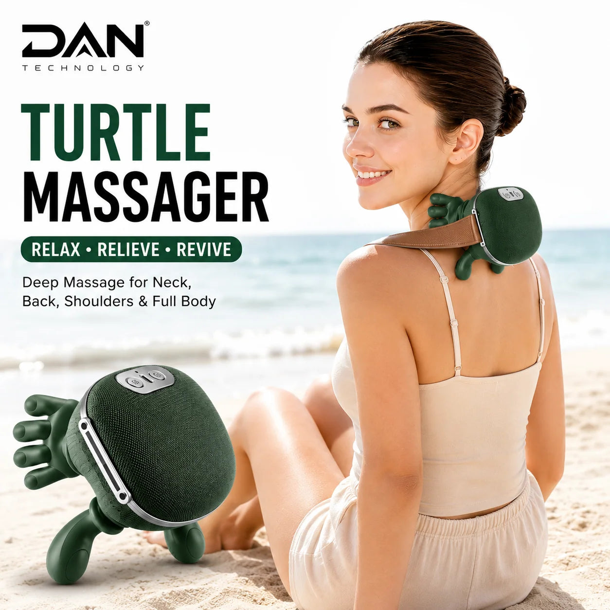 DAN TECHNOLOGY 5D Shiatsu Neck & Back Massager – Rechargeable