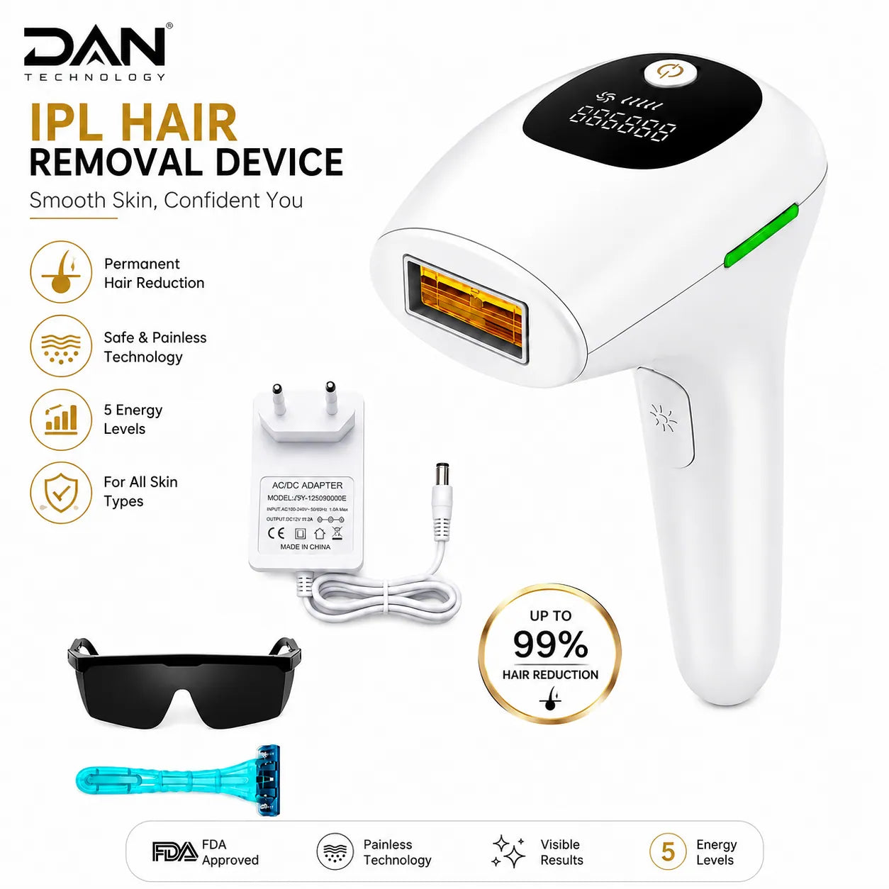 DAN TECHNOLOGY Professional IPL Hair Removal Device