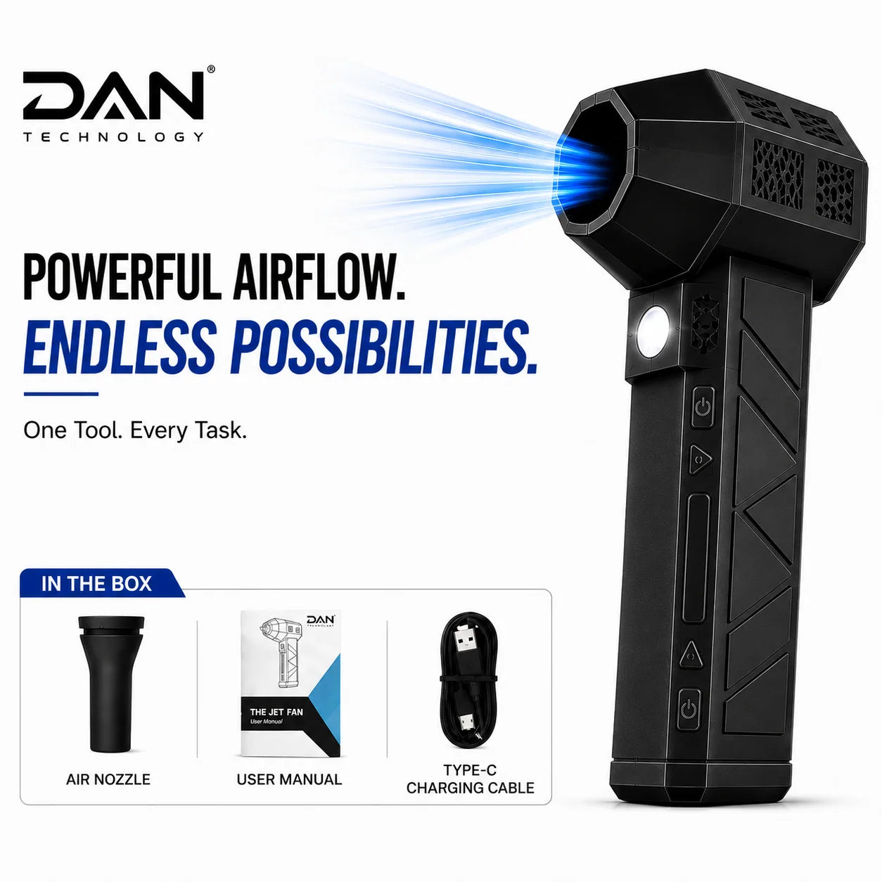DAN TECHNOLOGY Premium Ultra-Force 130,000 RPM Jet Blower