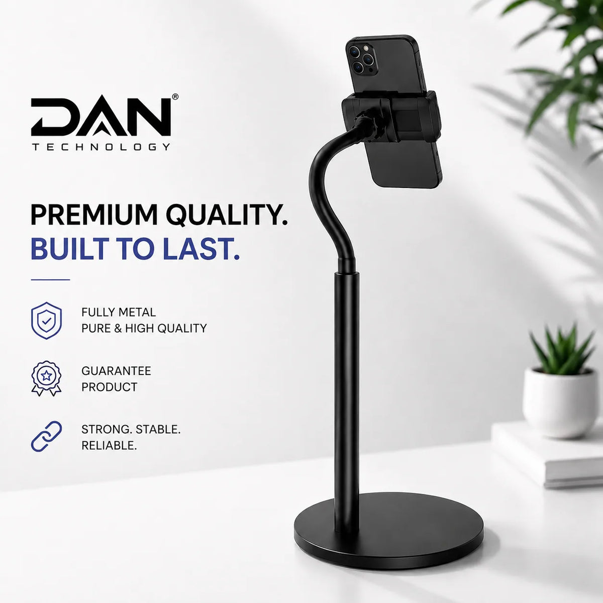 DAN Premium Heavy-Duty Full Metal Adjustable Phone Stand