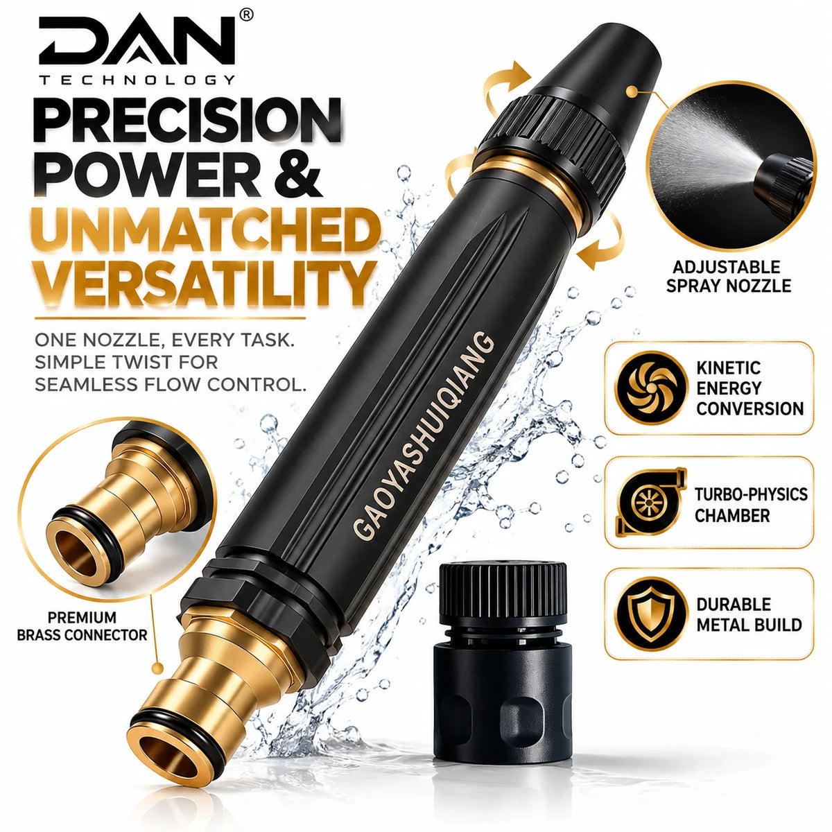 DAN TECHNOLOGY Heavy-Duty Water Hose Nozzle