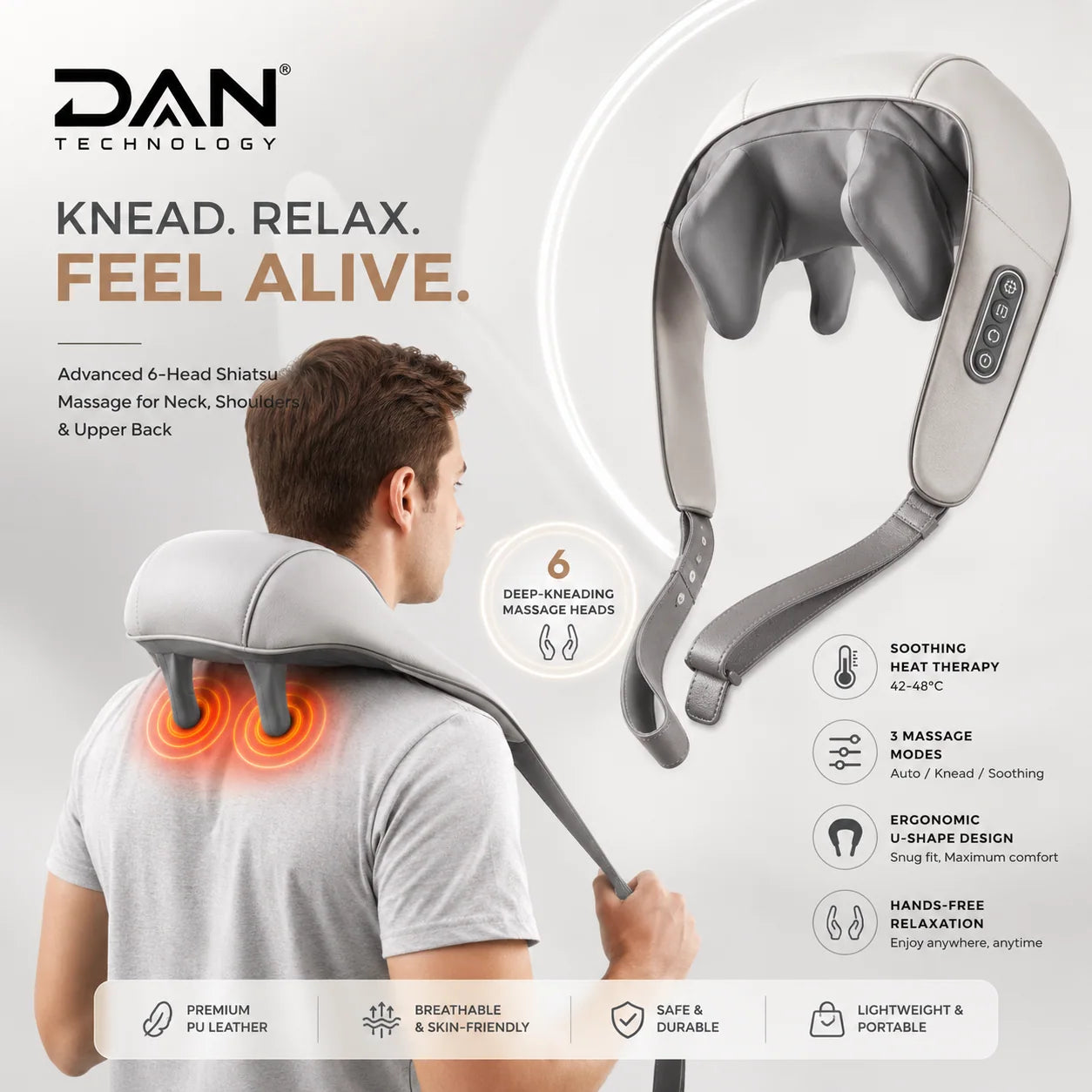 DAN TECHNOLOGY 5D Shiatsu Neck & Back Massager