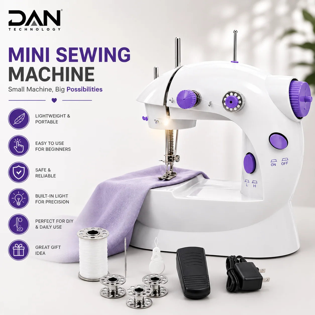 DAN TECHNOLOGY Portable Mini Electric Sewing Machine