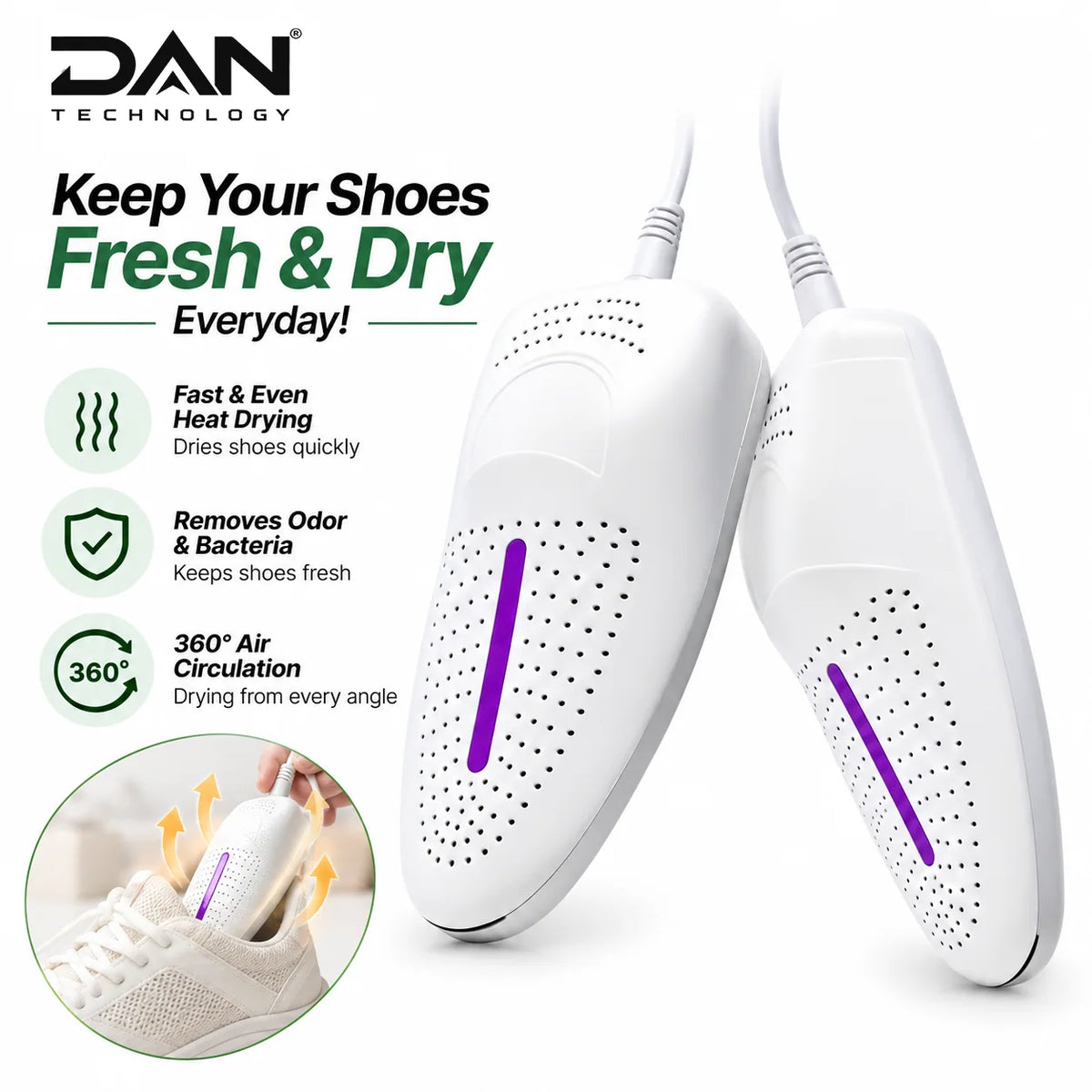 DAN TECHNOLOGY AirDry Pro Electric Shoe Dryer