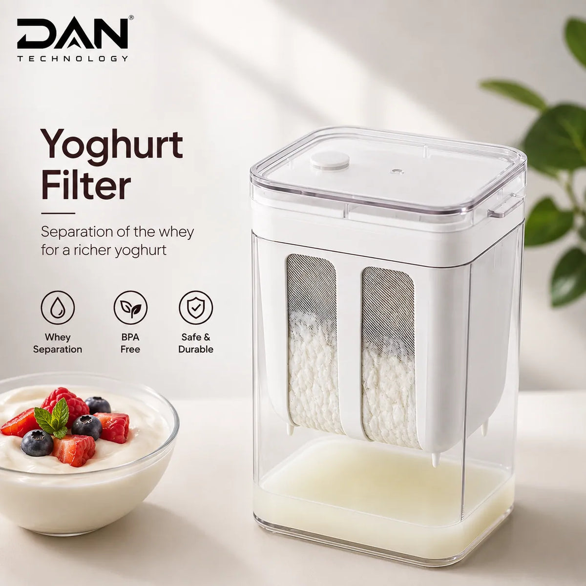 DAN TECHNOLOGY Fine-Mesh Yogurt Strainer