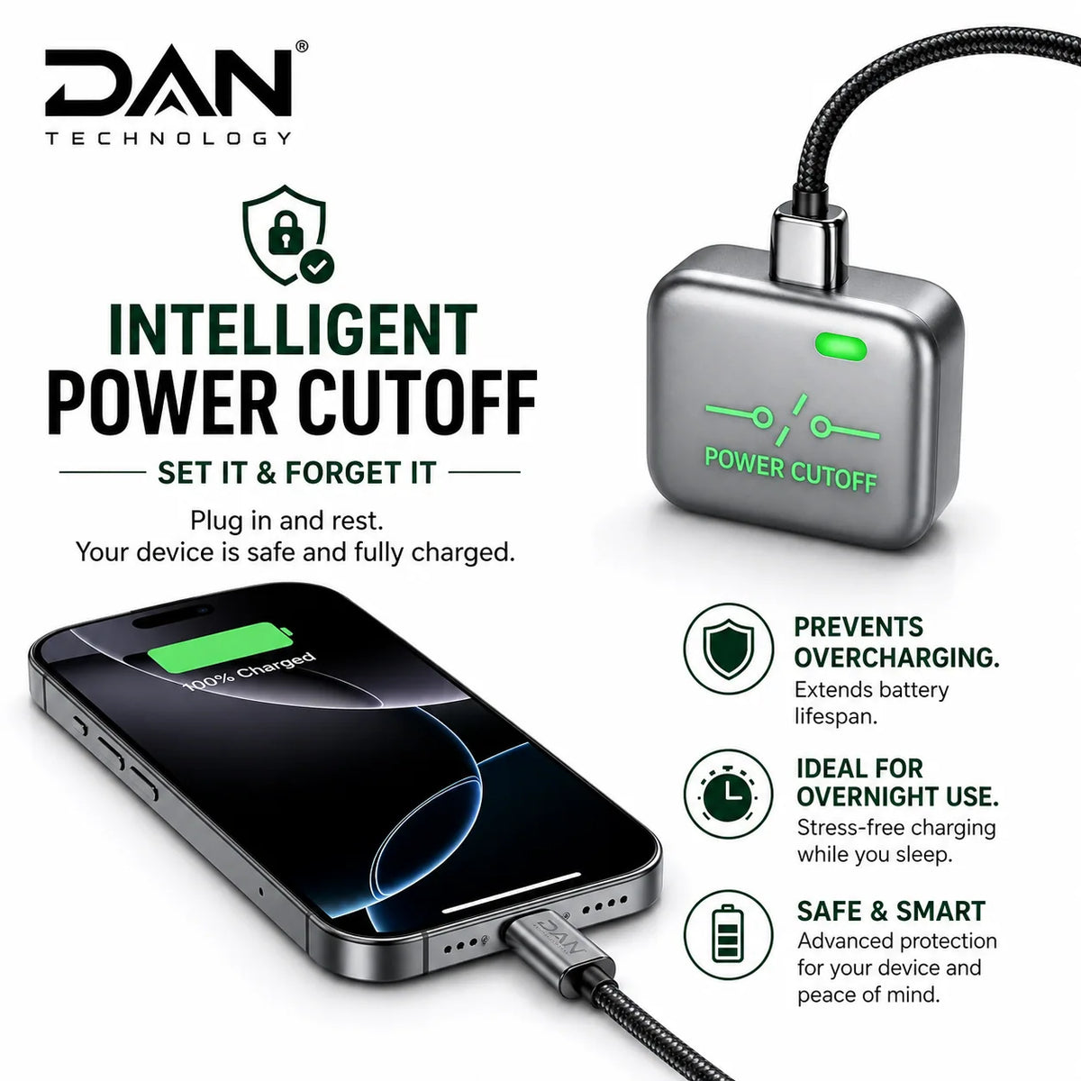 DAN TECHNOLOGY SmartCharge Mini – Auto Disconnect Charger