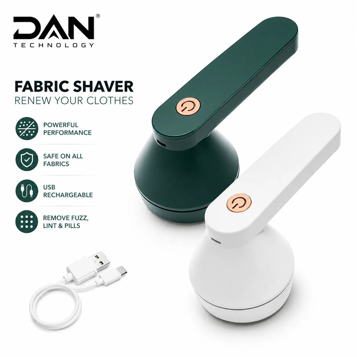 DAN TECHNOLOGY Premium Lint Remover & Fabric Shaver
